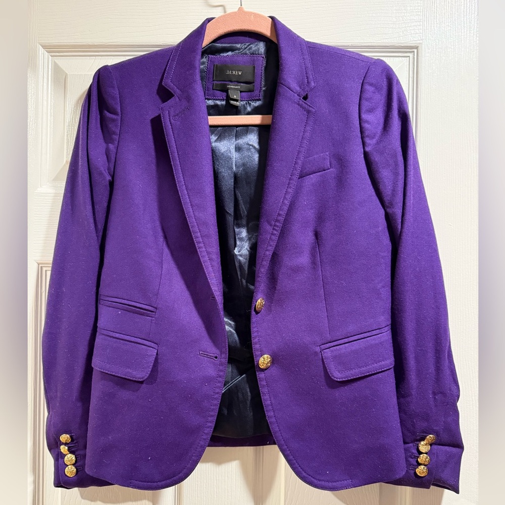 J. Crew Purple Schoolboy Blazer